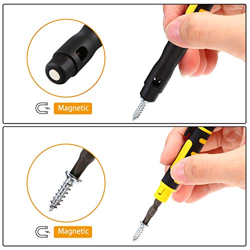 8 Pieces 4 in 1 Pocket Screwdriver Pen Screwdriver Portable Multipurpose Screwdriver Double Ended Screwdriver for Repairing Installing Hand Tool