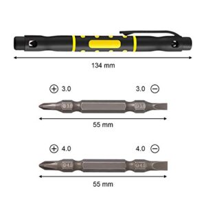 8 Pieces 4 in 1 Pocket Screwdriver Pen Screwdriver Portable Multipurpose Screwdriver Double Ended Screwdriver for Repairing Installing Hand Tool
