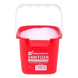 Restaurantware Clean 3 Quart Cleaning Bucket, 1 Detergent Square Bucket - With Measurements, Built-In Spout & Handle, Red Plastic Utility Bucket, For Home Or Commercial Use