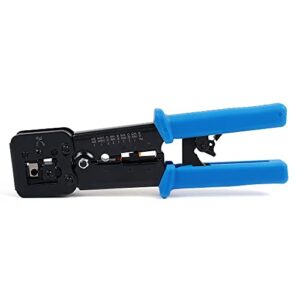 knoweasy pass through crimper - versatile rj45 crimp tool for ez, rj11, rj12, rj45 regular and end-pass-through connectors - achieve professional quality connection