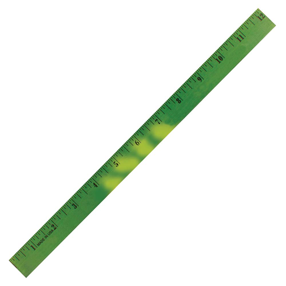 12” Color Changing Wood Ruler Changes color with the heat of your hand (Packed Color:Green To Yellow, Orange To Yellow, Blue To Lt Blue, Violet To Pink, Tropical Red To Orange)-Set of 10-MADE IN USA