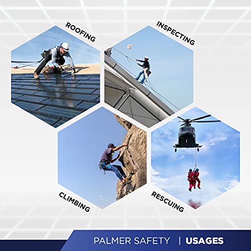 Palmer Safety 18" D-Ring Extender Fall Protection with 3/4" Snap Hook and D-Ring, Polyester Webbing with Chafe Guard, OSHA/ANSI Compliant