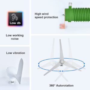 ECO-WORTHY 800W Solar Wind Power Kit: 1x 400W Wind Turbine Generator with Hybrid Controller + 2X 195W Mono Solar Panel for Home/RV/Boat/Farm/Street Light and Off-Grid Appliances