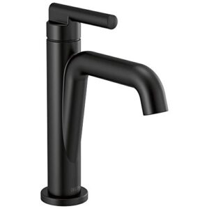 delta faucet nicoli matte black bathroom faucet, single hole bathroom sink faucet, single handle bathroom faucet, pop-up drain assembly, matte black 15849lf-bl