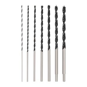comoware extra long brad point drill bit set - 300mm carbon steel wood drill bit set for hardwood, plywood, plastic, aluminum, 7pcs | 1/8'', 3/16'', 1/4'', 5/16'', 3/8'', 7/16'', 1/2'' (7 pcs)