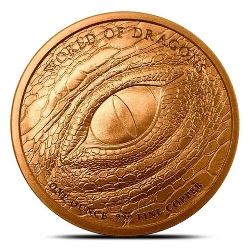 World of Dragons Series - The Egytian Dragon 1 oz Copper USA BU Round