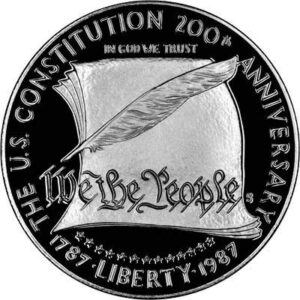 1987 s us mint constitution proof commemorative silver dollar dcam $1 us mint gem brilliant proof