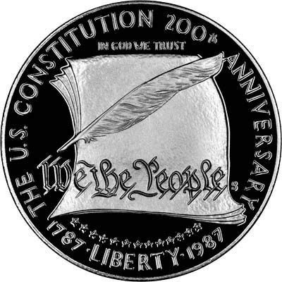 1987 S US Mint Constitution Proof Commemorative Silver Dollar DCAM $1 US Mint Gem Brilliant Proof