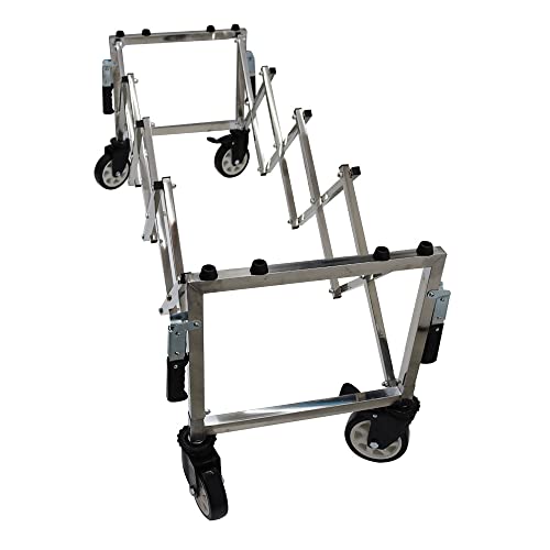 INTSUPERMAI Stainless Steel Funeral Stretcher Truck Church Truck Casket Stand Trolley Cart Fordable Mortuary Supply Coffin Cart