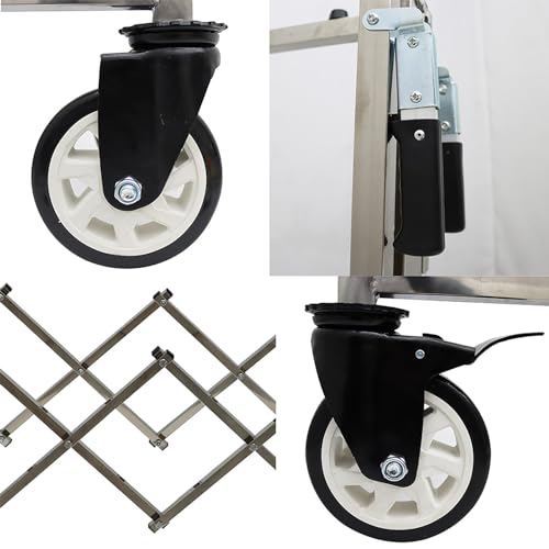 INTSUPERMAI Stainless Steel Funeral Stretcher Truck Church Truck Casket Stand Trolley Cart Fordable Mortuary Supply Coffin Cart