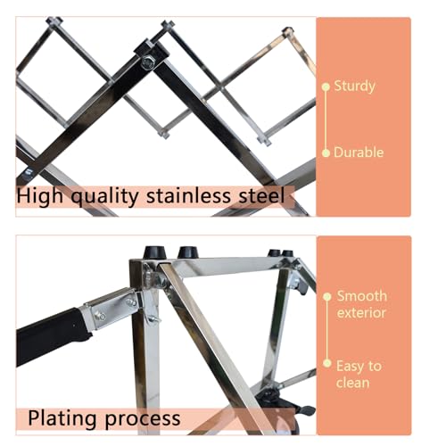 INTSUPERMAI Stainless Steel Funeral Stretcher Truck Church Truck Casket Stand Trolley Cart Fordable Mortuary Supply Coffin Cart