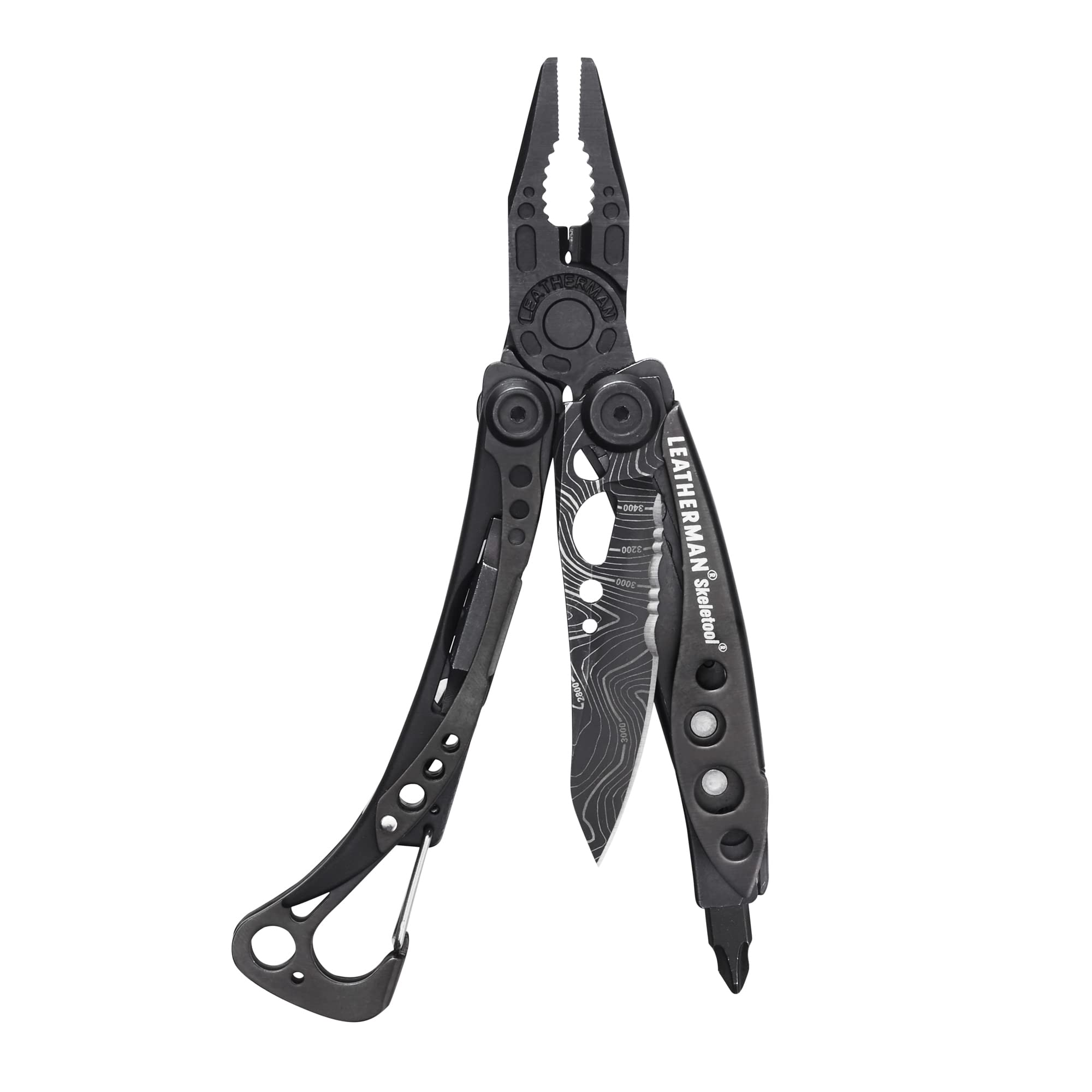 LEATHERMAN, Skeletool Lightweight Multitool with Combo Knife and Bottle Opener, Topographical Print