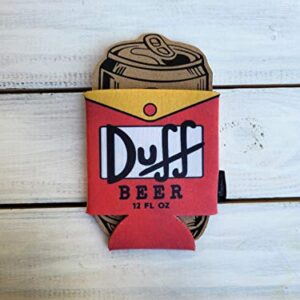 Funny Duff Beer Homer Simpson Hilarious Can Cooler Coozie Fathers Day Gift Gifts for Dads Moms Brother Sister Uncle Football Party Favor Game Night Beverage Insulator Beer Coozie Great Gift DUFKOOZ