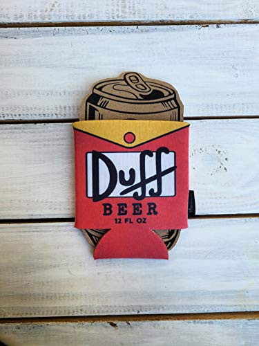 Funny Duff Beer Homer Simpson Hilarious Can Cooler Coozie Fathers Day Gift Gifts for Dads Moms Brother Sister Uncle Football Party Favor Game Night Beverage Insulator Beer Coozie Great Gift DUFKOOZ