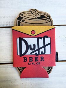 funny duff beer homer simpson hilarious can cooler coozie fathers day gift gifts for dads moms brother sister uncle football party favor game night beverage insulator beer coozie great gift dufkooz