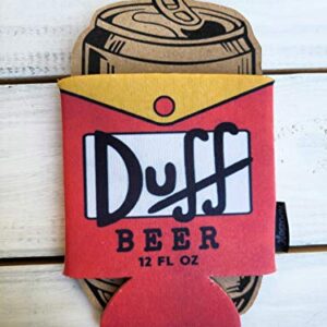 Funny Duff Beer Homer Simpson Hilarious Can Cooler Coozie Fathers Day Gift Gifts for Dads Moms Brother Sister Uncle Football Party Favor Game Night Beverage Insulator Beer Coozie Great Gift DUFKOOZ