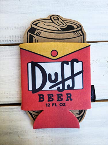 Funny Duff Beer Homer Simpson Hilarious Can Cooler Coozie Fathers Day Gift Gifts for Dads Moms Brother Sister Uncle Football Party Favor Game Night Beverage Insulator Beer Coozie Great Gift DUFKOOZ