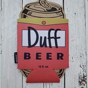 Funny Duff Beer Homer Simpson Hilarious Can Cooler Coozie Fathers Day Gift Gifts for Dads Moms Brother Sister Uncle Football Party Favor Game Night Beverage Insulator Beer Coozie Great Gift DUFKOOZ