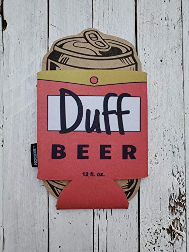 Funny Duff Beer Homer Simpson Hilarious Can Cooler Coozie Fathers Day Gift Gifts for Dads Moms Brother Sister Uncle Football Party Favor Game Night Beverage Insulator Beer Coozie Great Gift DUFKOOZ