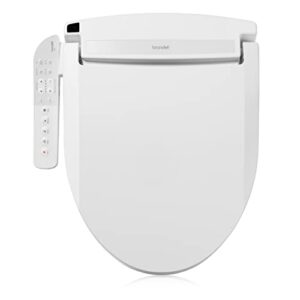 brondell swash electronic bidet toilet seat le89, fits elongated toilets, white – side arm control, warm air dryer, strong wash mode, stainless-steel nozzle, nightlight and easy installation