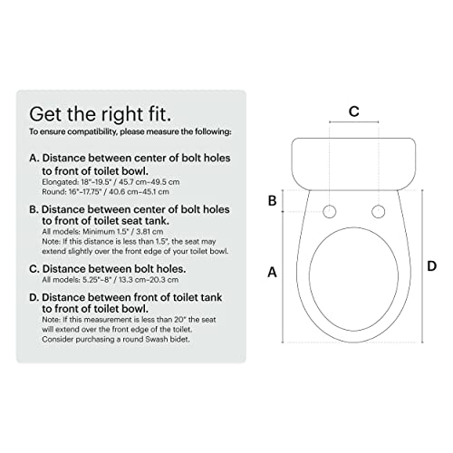 Brondell Swash Electronic Bidet Toilet Seat LE89, Fits Elongated Toilets, White – Side Arm Control, Warm Air Dryer, Strong Wash Mode, Stainless-Steel Nozzle, Nightlight and Easy Installation