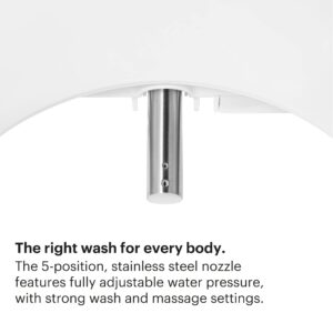 Brondell LE99 Swash Electronic Bidet Seat, Fits Elongated Toilets, White – Lite-Touch Remote, Warm Air Dryer, Strong Wash Mode, Stainless-Steel Nozzle, Saved User Settings & Easy Installation