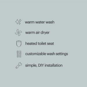 Brondell LE99 Swash Electronic Bidet Seat, Fits Elongated Toilets, White – Lite-Touch Remote, Warm Air Dryer, Strong Wash Mode, Stainless-Steel Nozzle, Saved User Settings & Easy Installation