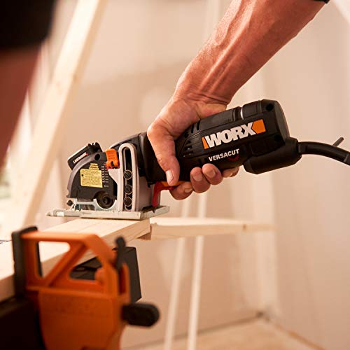 Worx WX420L 3 Amp Versacut 3-3/8" Electric Compact Circular Saw with Laser Guide Technology