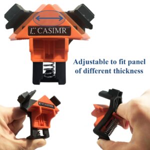 C CASIMR 90 Degree Corner Clamp, 4PCS Adjustable Single Handle Spring Loaded Right Angle Clamp,Swing Woodworking Clip Clamp Tool