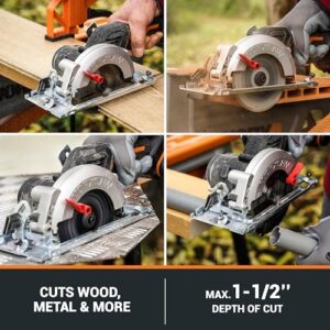 Worx Nitro 20V Brushless 4-1/2" Cordless Circular Saw, Compact Circular Saw, Up to 6,900 RPM, 0-46° Bevel Cuts, Circular Saw Cordless WX531L – Battery & Charger Included