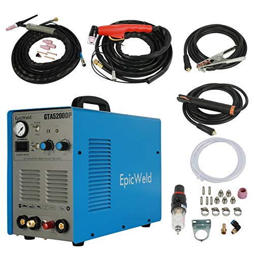 EPICWELD GTA5200DP Pilot Arc Plasma Cutter / 200A Tig/Stick Welder Combo welding machine with 1/2 Inch Clean Cut Plasma