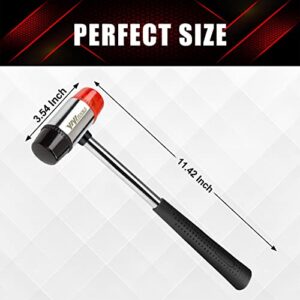 YIYITOOLS Double-Faced Soft Mallet, Hammer, Jewelry, Wood, Flooring Installation, Non Sparking Blow and Plastic Handle – 35-mm, Red and Black