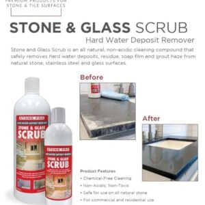 Stone Pro Stone and Glass Scrub - Hard Water Stain Remover - Remove Spots on Glass, Natural Stone, Quartz, & Metal Fixtures (Pint)