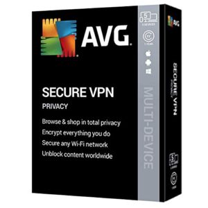 avg secure vpn 2020, 5 devices 1 year [key card in sealed retail box]