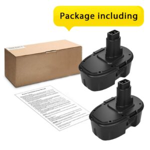 2 Pack 3.6Ah Ni-Mh DC9098 DC9098 DC9096 18 Volt Replacement Battery Compatible with Dewalt 18V Battery DW9096 DW9098 DW9099 DE9095 DE9098 DE9091(Black)