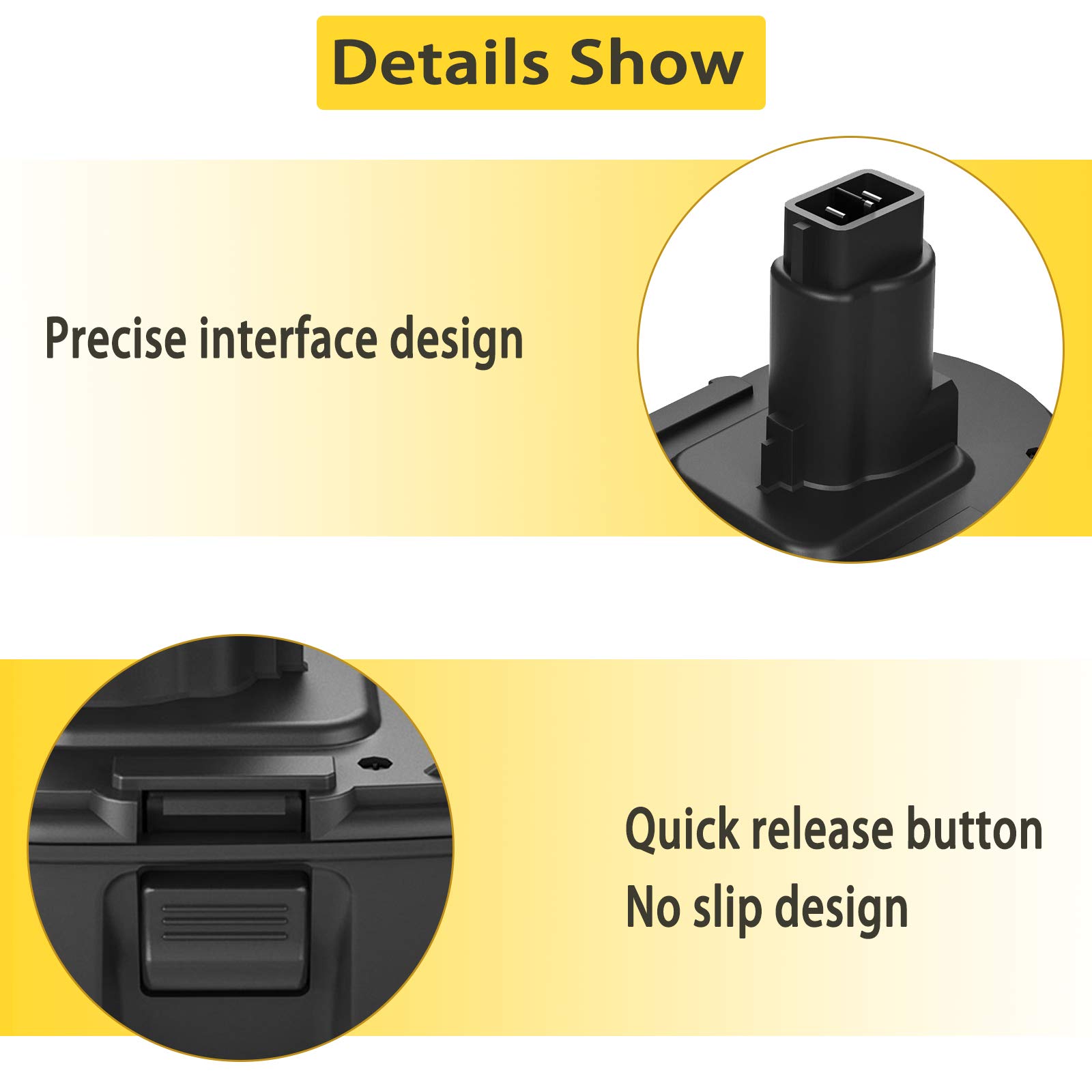 2 Pack 3.6Ah Ni-Mh DC9098 DC9098 DC9096 18 Volt Replacement Battery Compatible with Dewalt 18V Battery DW9096 DW9098 DW9099 DE9095 DE9098 DE9091(Black)