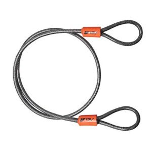 bv 2.5ft security steel cable with loops, braided steel flex cable, bike lock cable 3/16 inch, for u-lock and padlock (2.5ft)