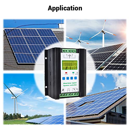 iSunergy 1000W Wind Solar Hybrid Charge Controller PWM 600W Wind + 400W Solar Boost Charge Technology Digital Intelligent Regulator with LCD Display