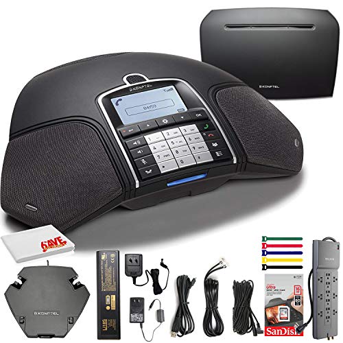 Konftel 300Wx Wireless Conference Phone w/IP DECT 10 Base Station Belkin PowerStrip and More - Conference Room Bundle