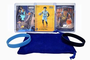ja morant basketball cards assorted (3) bundle - memphis grizzlies trading card gift pack