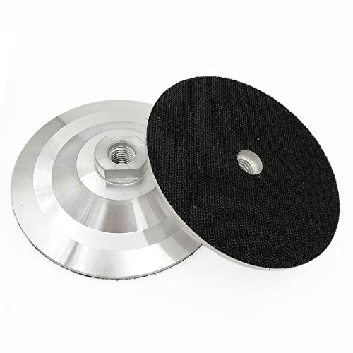 SHDIATOOL 5 Inch Backer Pad or Backing pad of Aluminum Body with 5/8-Inch-11 Thread for Diamond Pads(2-Pack)