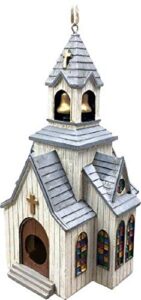 spoontiques - birdhouse - garden décor - decorative bird house for yard and garden decoration - hanging novelty birdhouse for outdoor patio - church birdhouse