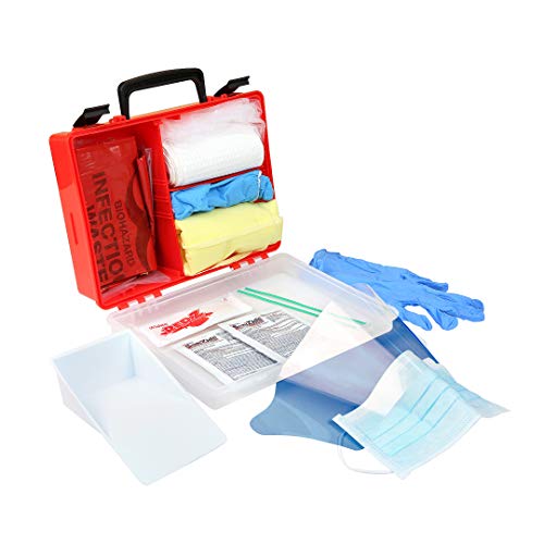 Rapid Care First Aid 839BBK-1 Premium Bloodborne Pathogen & Bodily Fluid Spill Kit, OSHA Compliant, Wall Mountable, 10" x 8" x 3 1/2"