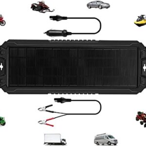 Sunway Solar Panel Car Battery Trickle Charger & Maintainer 5W 12V Solar Power Charger kit Portable Waterproof for Automotive RV Marine Boat Truck Motorcycle Trailer Tractor Powersports Snowmobiles