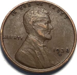 1938 d lincoln wheat cent penny seller extremely fine