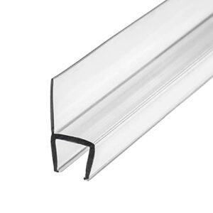eatelle frameless shower door side seal strip for 3/8 inch (10mm) glass, vertical polycarbonate h-jamb 180 degree 78" long