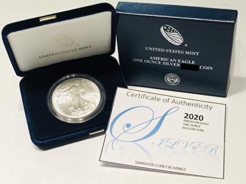 2020 Silver Eagle 2020 Silver Bullion Coin 1 OZ Silver In Mint Box $1 Brilliant Uncirculated BU