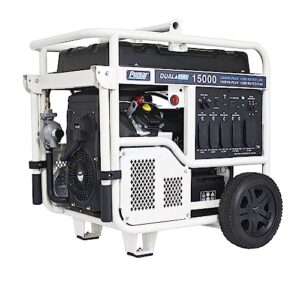 pulsar 15,000w dual fuel portable generator with electric start