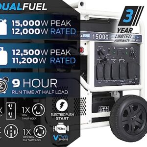 Pulsar 15,000W Dual Fuel Portable Generator with Electric Start