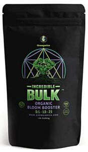 organic bloom booster, incredible bulk 0.1-10-25. organic vegan plant food (1lb)